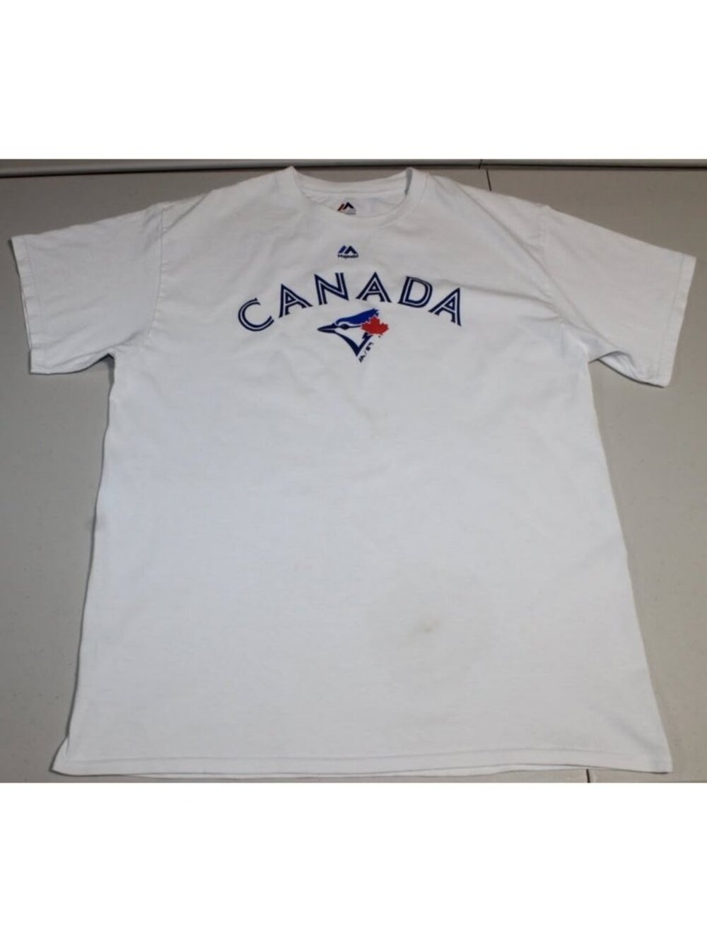 MLB Baseball Toronto Blue Jays SS Tee Shirt Large White Majestic